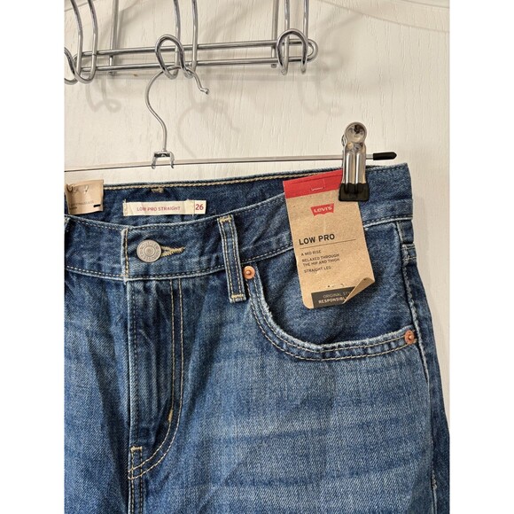 Levis 90s Low Pro sz 26 Straight Mid Rise Y2k Jeans - Picture 5 of 13